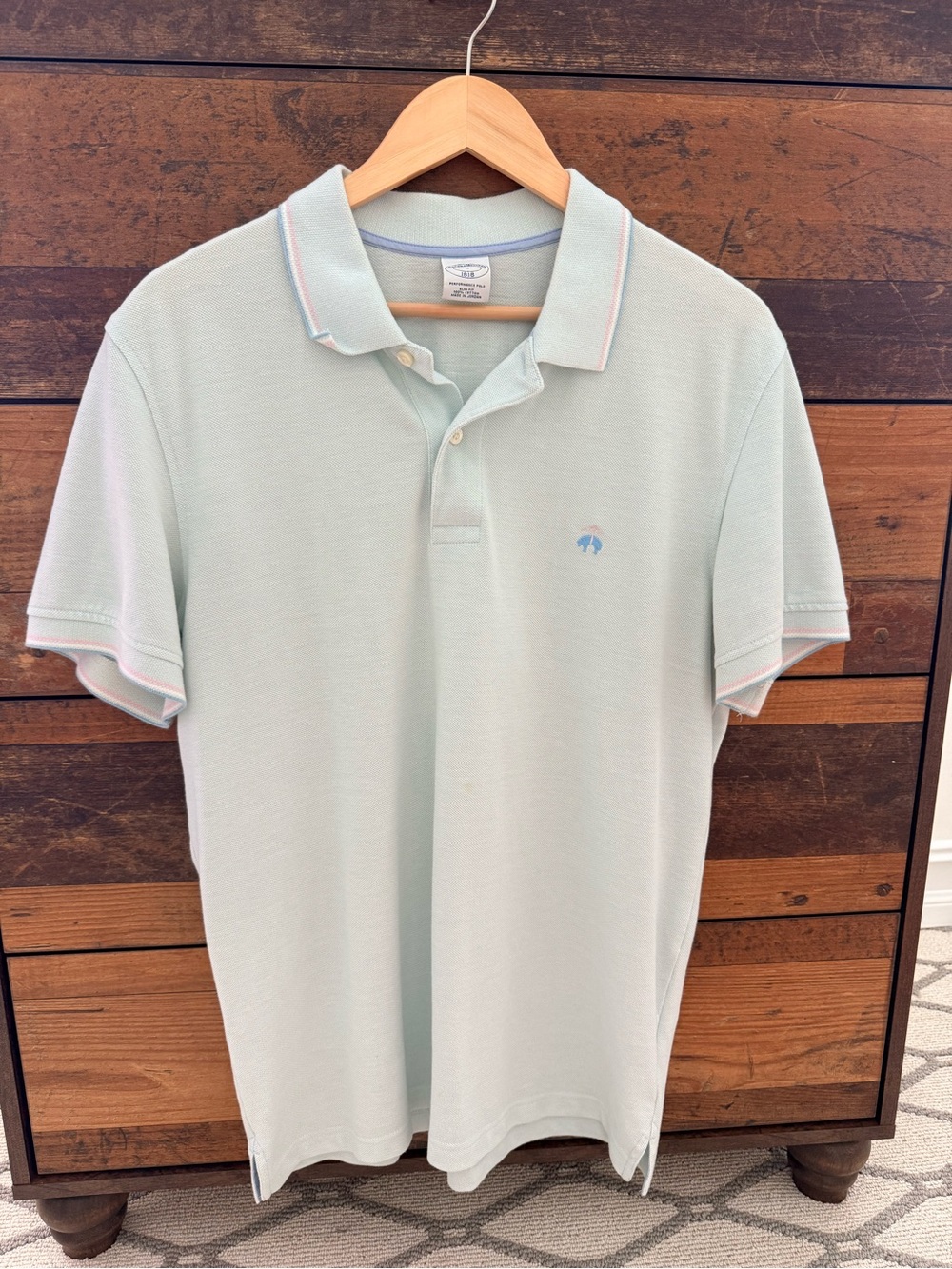 Brooks Brothers Mint Green Polo with Contrast Trim